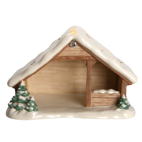 Goebel - Christmas | Decorative statue / figure Nativity scene with snow | Pottery - 37cm
