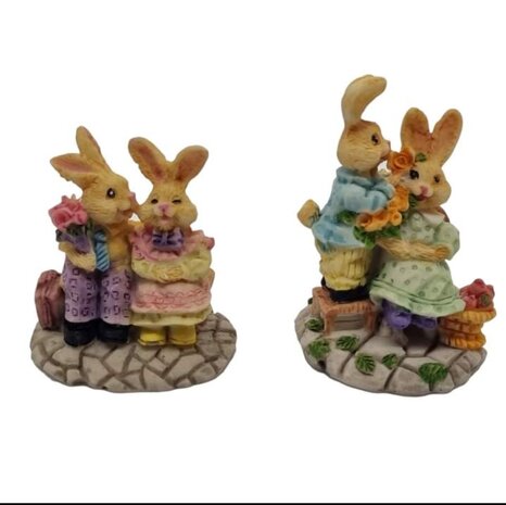 Easter bunnies assortment 6 pieces (5cm)