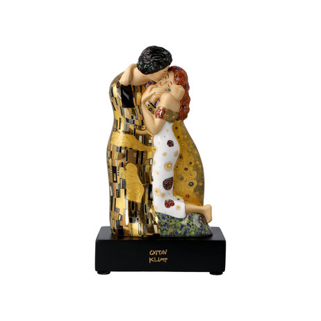 Goebel - Gustav Klimt | Decoratief beeld / figuur De Kus | Porselein - 18cm - met echt goud