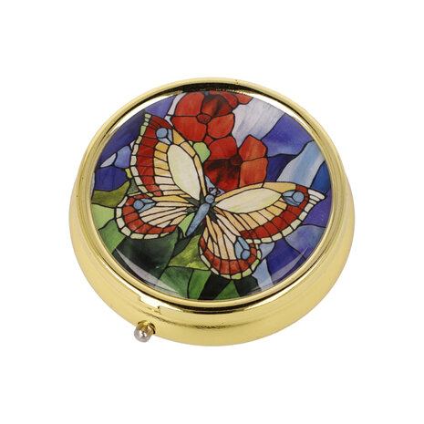 Goebel-Louis Comfort Tiffany | Papillons de pilulier | Métal - 5cm - 3 compartiments