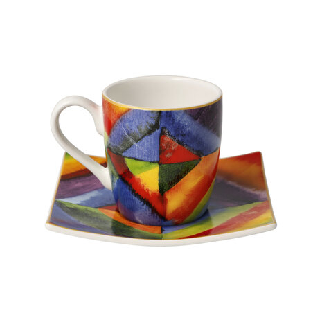 Goebel - Vassily Kandinsky | Tasse et soucoupe Espresso Color Study | Porcelaine - 10cm - 100ml
