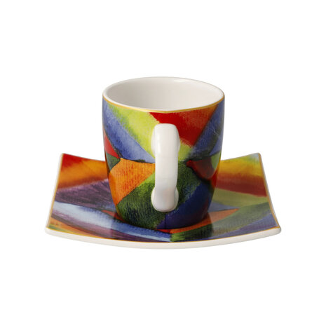 Goebel - Wassily Kandinsky | Kop en schotel Espresso Colour Study | Porselein - 10cm - 100ml