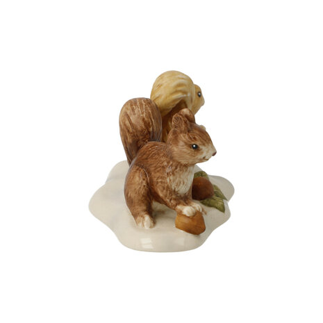 Goebel - Noël | Statue / figurine décorative Écureuils à la recherche de nourriture | Faïence - 7cm