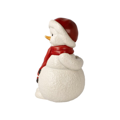 Goebel - Kerst | Decoratief beeld / figuur Sneeuwpop - Gelukkige wintervriend | Aardewerk - 22cm - Limited Edition