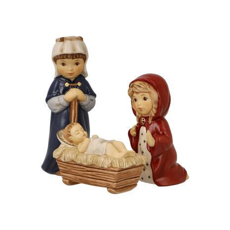 Goebel - Kerst | Decoratief beeld / figuur Kerststal set Heilige Familie | Aardewerk - 11cm