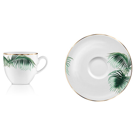 Goebel - VOLA | Cup and saucer - 4 pieces Livia I | Porcelain - 14cm - with real gold - 200ml