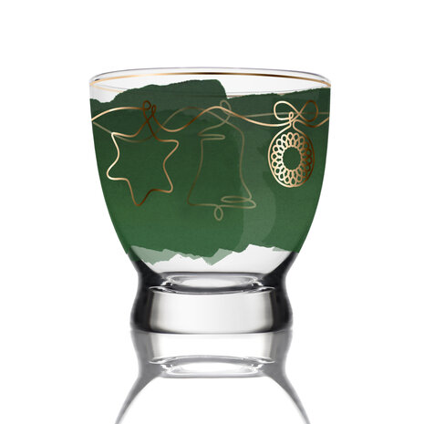 Goebel - VOLA | Lantern / Tealight set Christmas Classic I - 3 pieces | Glass - 10cm - tea light holder - with real gold