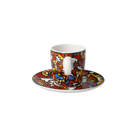 Goebel - Romero Britto | Cup and saucer Espresso All We Need is Love | Porcelain - 12cm - 100ml