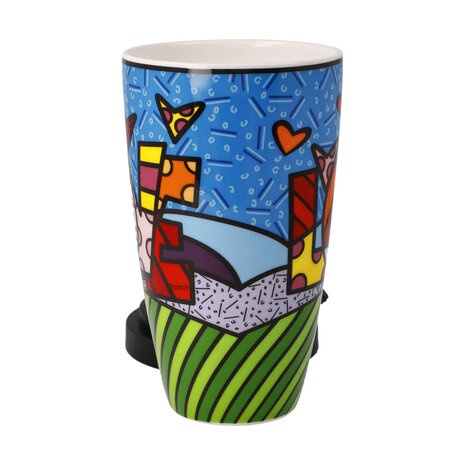Goebel - Romero Britto | Coffee / Tea Mug Love | Cup to go - porcelain - 500ml - with lid