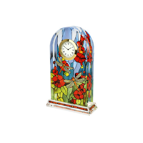 Goebel - Louis Comfort Tiffany | Table Clock Dragonfly | Glass - 18cm