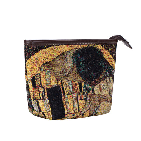 Goebel - Gustav Klimt | Sac Le Baiser | Trousse de maquillage/toilette - 25cm - Tissu