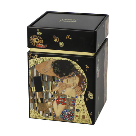 Goebel - Gustav Klimt | Teedose Der Kuss | Metall – 11 cm – Aufbewahrungsbox