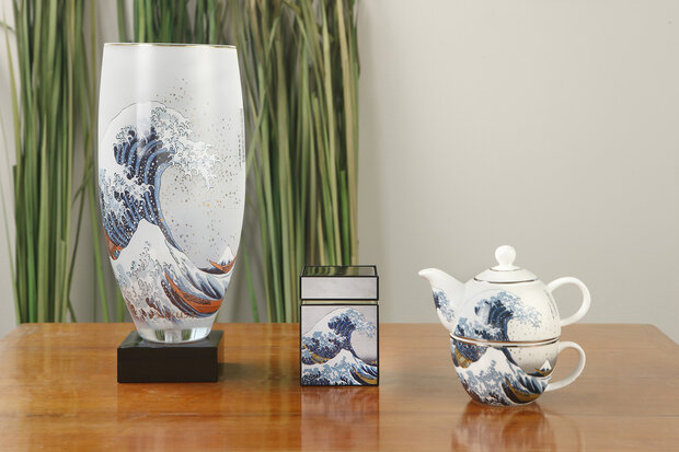 Goebel - Katsushika Hokusai | Coffret à thé Le Golf | Métal - 11cm - boîte de rangement