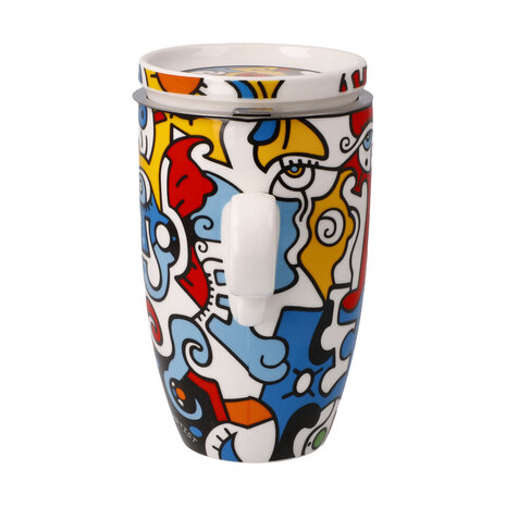 Goebel - Billy l'artiste | Tasse à thé avec couvercle et passoire Billy the Artist | Tasse - porcelaine - 450ml