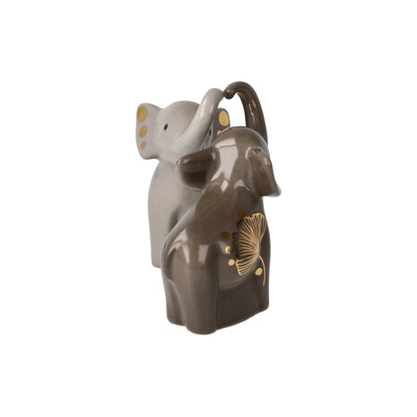 Goebel - Elephant | Peper en zout stel Gingko | Aardewerk - 11cm - olifant - met echt goud - 2 delig