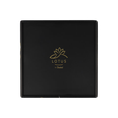 Goebel - Lotus | Tea box Ginkgo Black | Metal - 11cm - storage box
