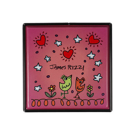 Goebel-James Rizzi | Boîte à thé Paix d'Amour| Boîte de rangement - 11cm - Pop Art