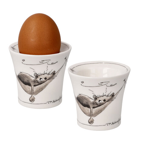 Goebel - Peter Schnellhardt | Egg cup set Lunch break 2 pieces | Porcelain