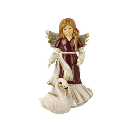 Goebel - Noël | Statue / figurine décorative Ange Cygne ami | Faïence - 26cm