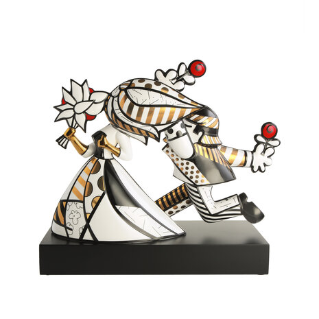 Goebel - Romero Britto | Statue / figurine décorative Doré Follow Me | Porcelaine - 48 cm - Édition limitée - avec de l'or véritable