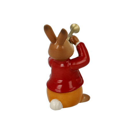 Goebel - Easter | Decorative statue / figure Hare Passionate trumpet player | Earthenware - 8cm - Easter bunny