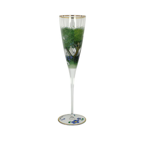 Goebel-Rosina Wachtmeister | Verre à champagne Una passeggiata nel verde | Verre - 27 cm - avec de l'or véritable - 100 ml