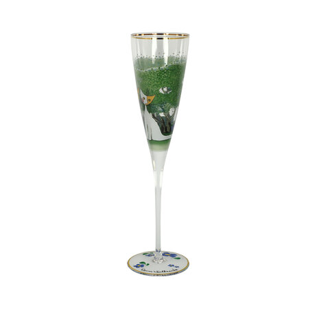 Goebel - Rosina Wachtmeister | Champagne glas Una passeggiata nel verde | Glas - 27cm - met echt goud - 100ml