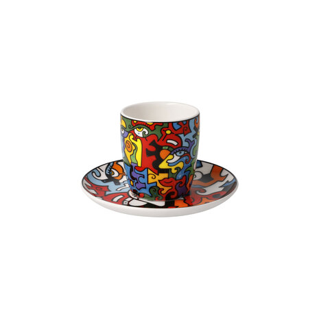 Goebel - Billy The Artist | Cup and saucer Espresso Evolution of Love II | Porcelain - 12cm - 100ml