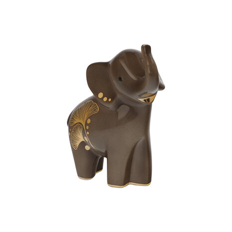 Goebel - Elephant | Decoratief beeld Taabu | Aardewerk - 15cm - olifant - met echt goud