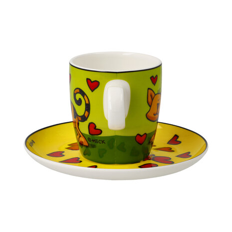 Goebel-Ed Heck | Tasse et soucoupe Espresso Love Cat | Porcelaine - 12cm - 100ml