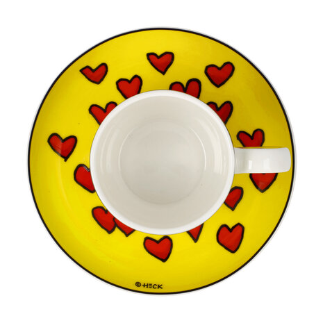 Goebel - Ed Heck | Cup and saucer Espresso Love Cat | Porcelain - 12cm - 100ml