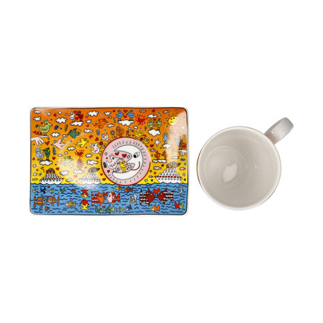 Goebel-James Rizzi | Tasse et soucoupe Le Romance de la Mer | Porcelaine - 19cm - 400ml