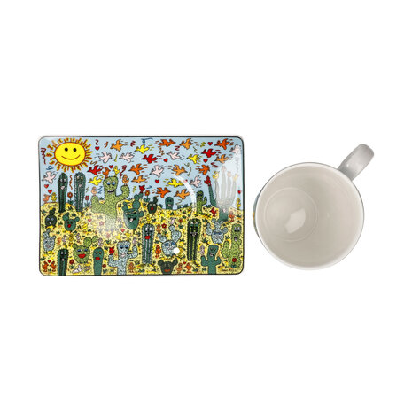 Goebel - James Rizzi | Cup and saucer Desert Life | Porcelain - 19cm - 400ml