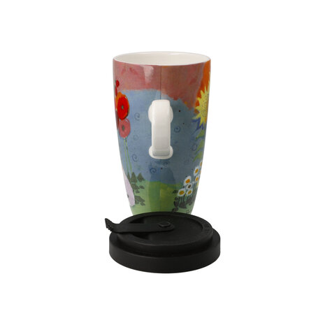 Goebel - Rosina Wachtmeister | Koffie / Thee Mok Lestate in giardino | Beker to go - porselein - 500ml - met deksel