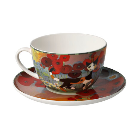 Goebel-Rosina Wachtmeister | Tasse et soucoupe Cappuccino Lestate in giardino | Porcelaine - 500ml