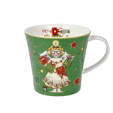 Goebel - Mary Engelbreit | Koffie / Thee Mok Love Me | Beker - porselein - 350ml - kerst