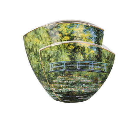 Goebel - Claude Monet | Vaas Japanse brug | Porselein - 33cm - met echt goud