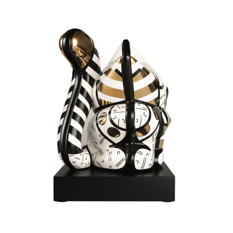 Goebel - Romero Britto | Decoratief beeld Golden Cat | Porselein - 31cm - Limited Edition