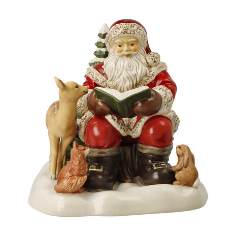 Goebel - Kerst | Decoratief beeld Kerstman - Verhaal in het bos | Aardewerk - 26cm - Limited Edition