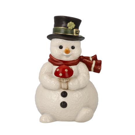 Goebel - Kerst | Decoratief beeld Sneeuwpop - Kleine boodschapper van geluk | Aardewerk - 12cm