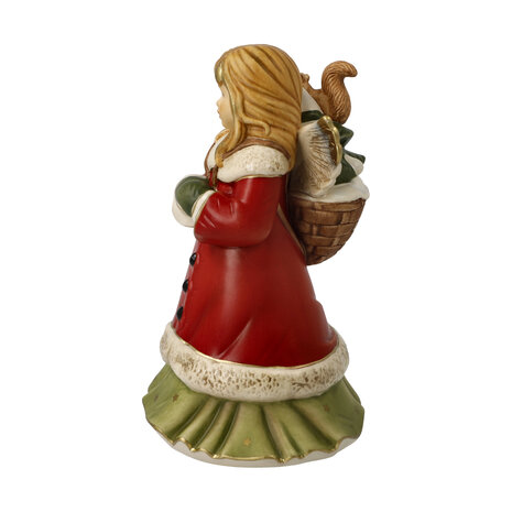 Goebel - Kerst | Decoratief beeld Engel Boswandeling | Aardewerk - 15cm