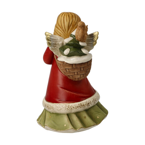 Goebel - Kerst | Decoratief beeld Engel Boswandeling | Aardewerk - 15cm