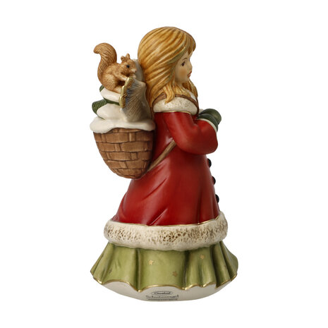 Goebel - Kerst | Decoratief beeld Engel Boswandeling | Aardewerk - 15cm