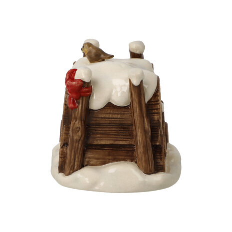 Goebel - Kerst | Decoratief beeld Winterhoutstapel | Aardewerk - 7cm