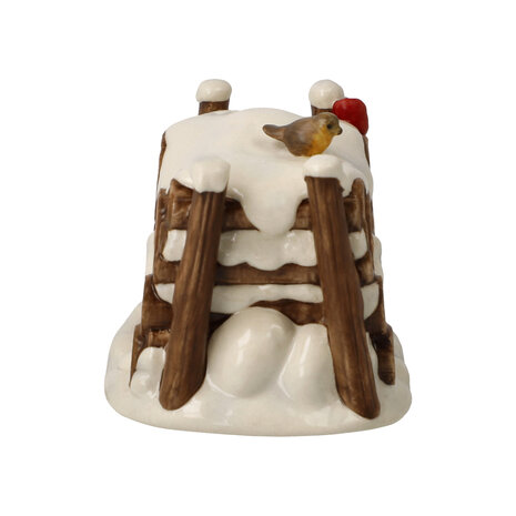 Goebel - Kerst | Decoratief beeld Winterhoutstapel | Aardewerk - 7cm