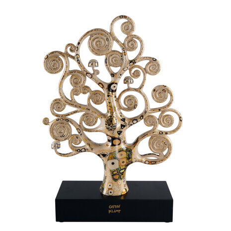 Goebel - Gustav Klimt | Decoratief beeld De Levensboom | Porselein - 53cm - met echt goud - Limited Edition