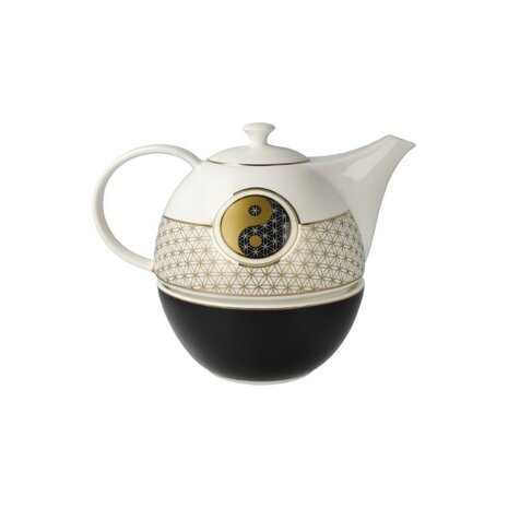 Goebel - Lotus | Theepot met warmer Levensbloem | Porselein - theekan - 1,2L