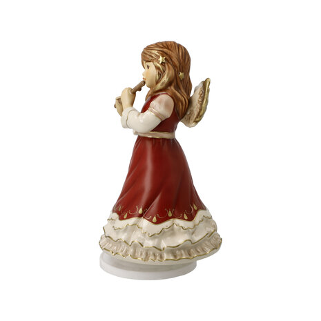 Goebel - Kerst | Decoratief beeld Engel Stille nacht Rood | Aardewerk - 16cm