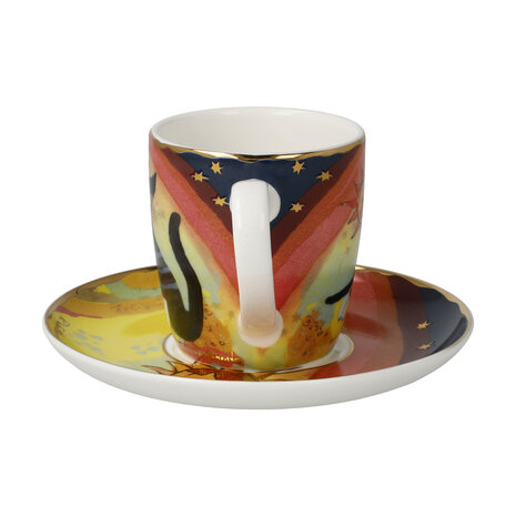 Goebel - Rosina Wachtmeister | Kop en schotel Espresso Gatti in autunno | Porselein - 10cm - 100ml