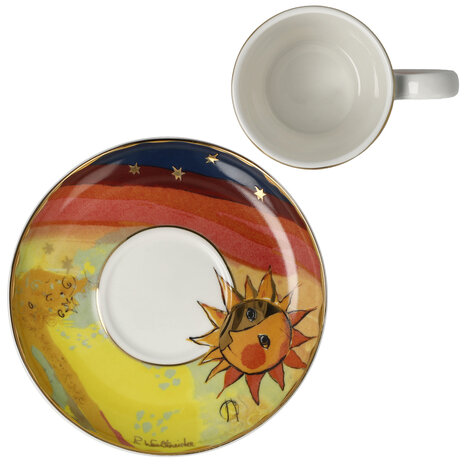 Goebel - Rosina Wachtmeister | Kop en schotel Espresso Gatti in autunno | Porselein - 10cm - 100ml